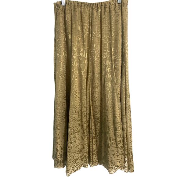 Soft Surrounding maxi skirt women’s M gold velvet burnout leopard silk blend - Picture 2 of 4